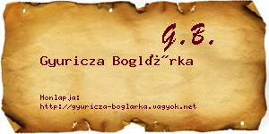 Gyuricza Boglárka névjegykártya